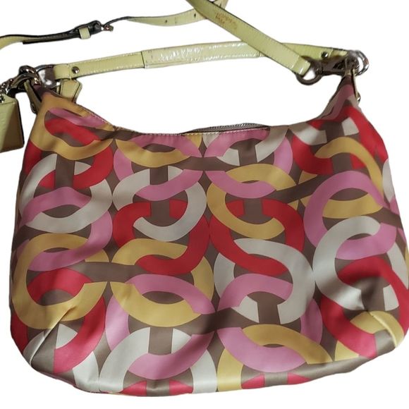 Coach Kristin Signature Multi-Color Nylon Hobo Shoulder Handbag - Picture 4 of 11